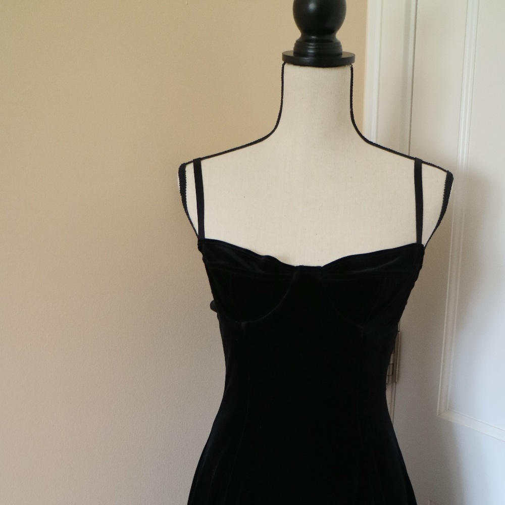 American Apparel Velvet Bustier Skater Dress (L)